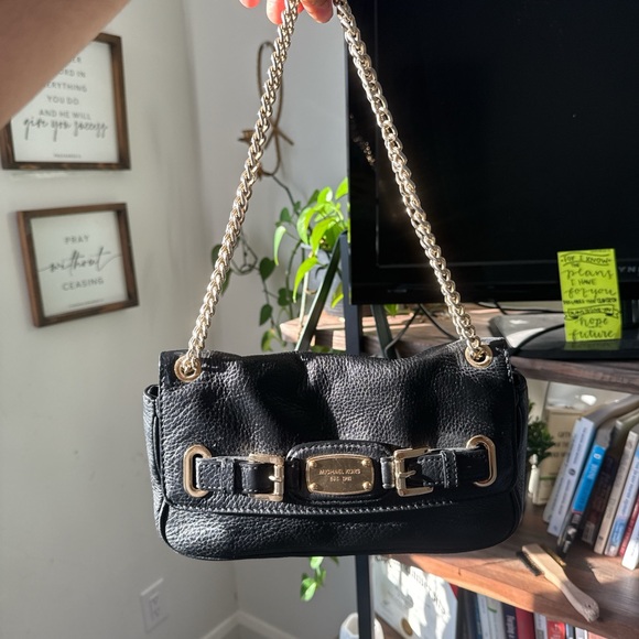 Michael Kors Handbags - SOLD Vintage y2k Michael Kors Black Leather Chain Shoulder Bag